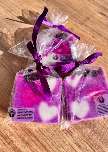 Lavanta yağlı Kalp Desenli Mor sabun - Görsel 9