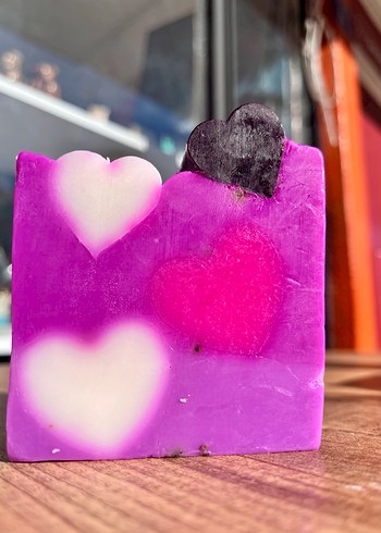 Lavanta yağlı Kalp Desenli Mor sabun - Görsel 10