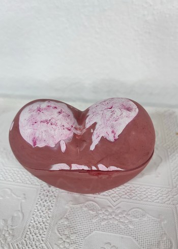 Pembe kırmızı Mermer Görünümlü Mum - Görsel 3