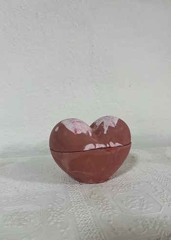 Pembe kırmızı Mermer Görünümlü Mum - Görsel 5