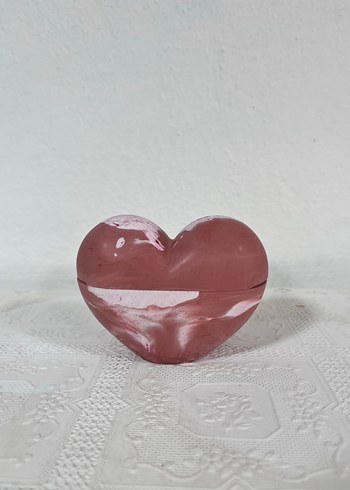 Pembe kırmızı Mermer Görünümlü Mum - Görsel 4