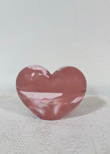 Pembe kırmızı Mermer Görünümlü Mum - Görsel 8