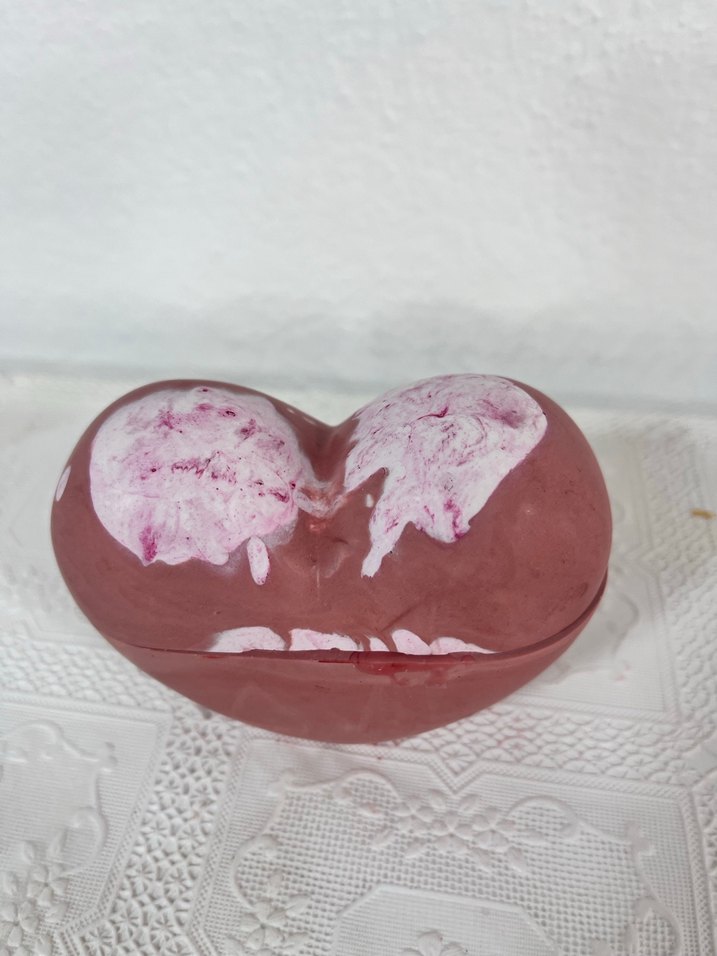 Pembe kırmızı Mermer Görünümlü Mum - Görsel 3