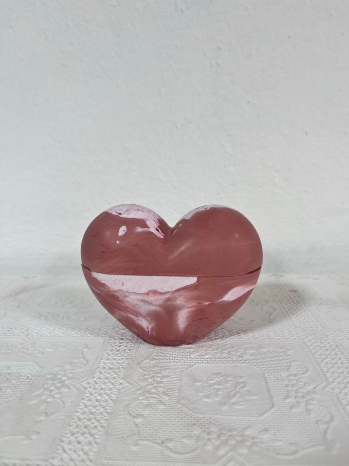 Pembe kırmızı Mermer Görünümlü Mum - Görsel 4