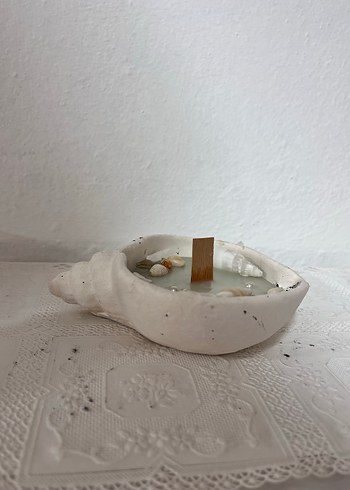 Deniz kabuklu beyaz mum - Görsel 8