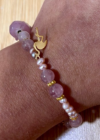 Pembe kuarts  Bohem Bileklik - Görsel 9