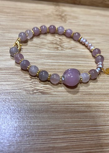 Pembe kuarts  Bohem Bileklik - Görsel 5