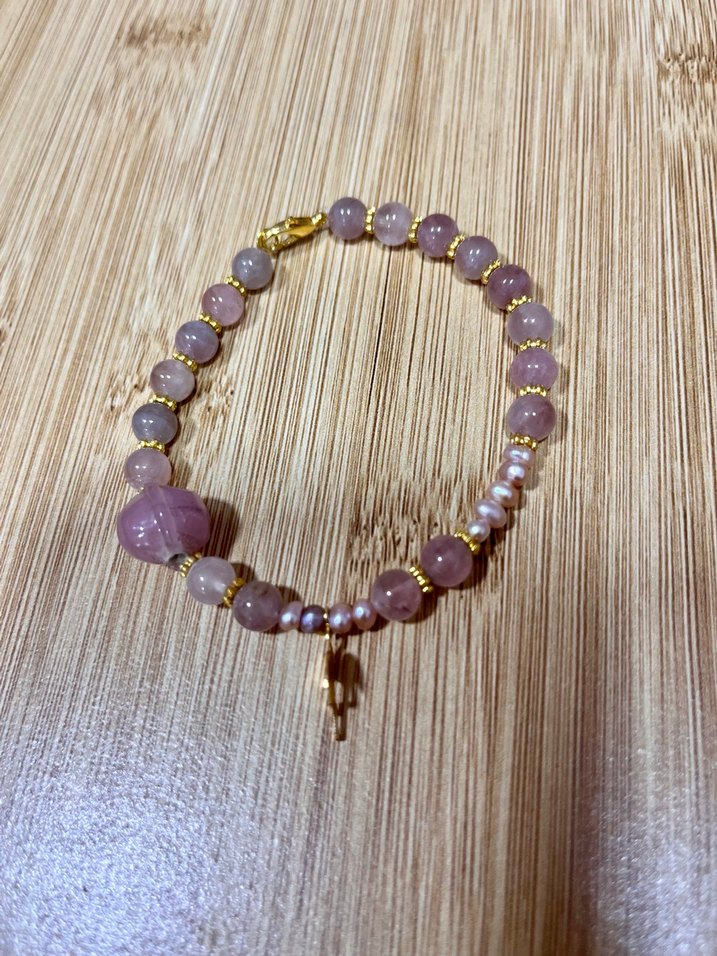 Pembe kuarts  Bohem Bileklik - Görsel 4