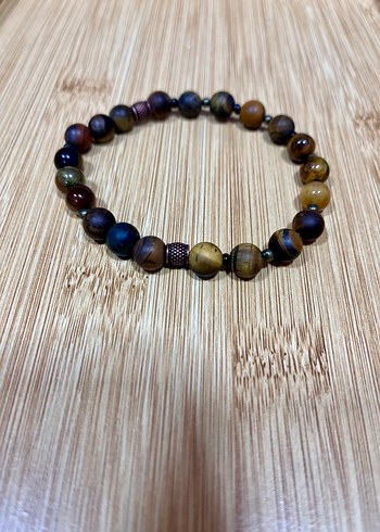 Mat ve parlak kaplan gözü erkek bileklik - Görsel 7