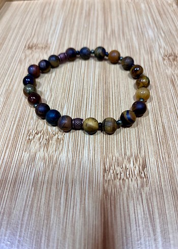 Mat ve parlak kaplan gözü erkek bileklik - Görsel 12