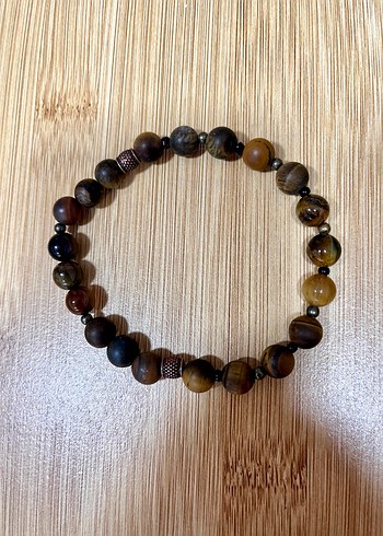 Mat ve parlak kaplan gözü erkek bileklik - Görsel 11