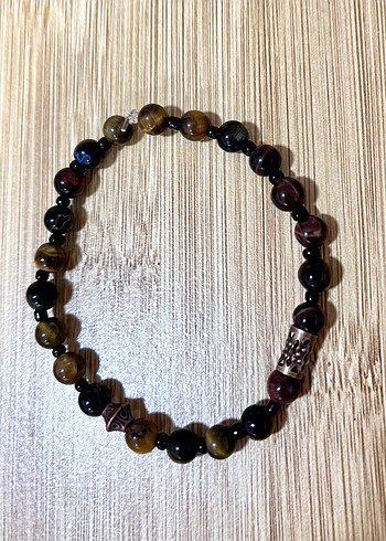 Mat ve parlak kaplan gözü erkek bileklik - Görsel 6