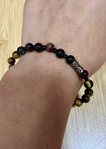 Mat ve parlak kaplan gözü erkek bileklik - Görsel 8