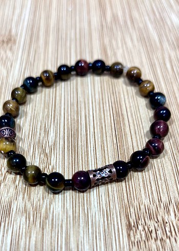 Mat ve parlak kaplan gözü erkek bileklik - Görsel 4