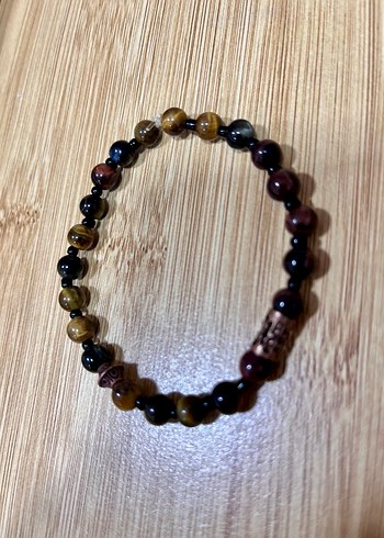 Mat ve parlak kaplan gözü erkek bileklik - Görsel 3