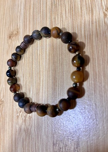 Mat ve parlak kaplan gözü erkek bileklik - Görsel 13