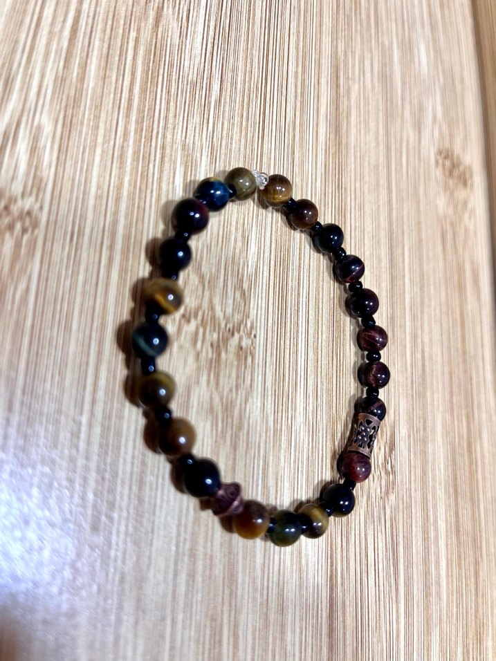 Mat ve parlak kaplan gözü erkek bileklik - Görsel 5