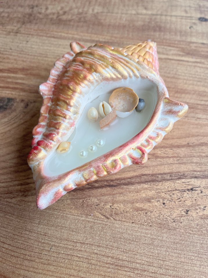 Deniz kabuğu şeklinde mum - Görsel 5