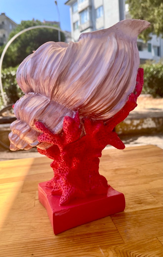 Kırmızı Mercan Figürlü Dekoratif Biblo - Görsel 4