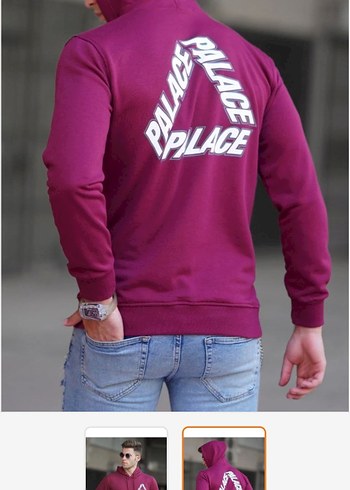 Bordo Kapüşonlu Erkek Sweatshirt - Görsel 2