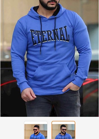 Bordo Kapüşonlu Erkek Sweatshirt - Görsel 4