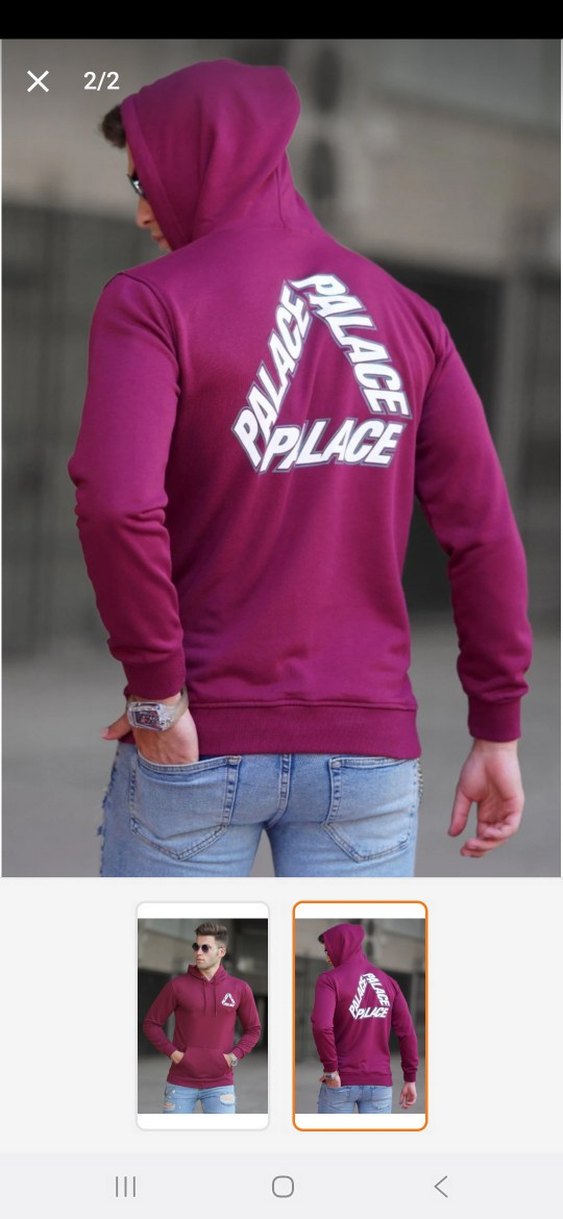 Bordo Kapüşonlu Erkek Sweatshirt - Görsel 2