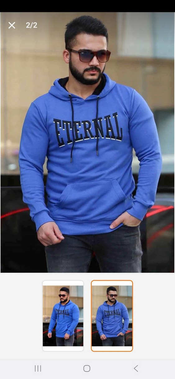 Bordo Kapüşonlu Erkek Sweatshirt - Görsel 4