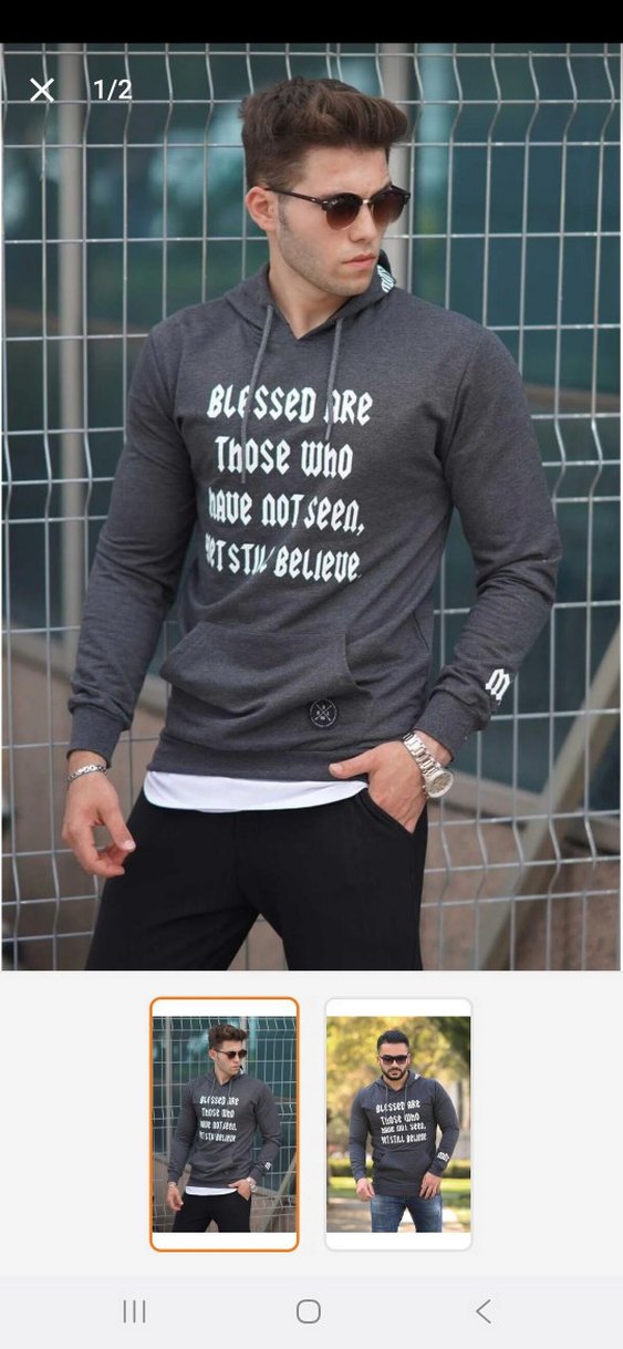 Bordo Kapüşonlu Erkek Sweatshirt - Görsel 3