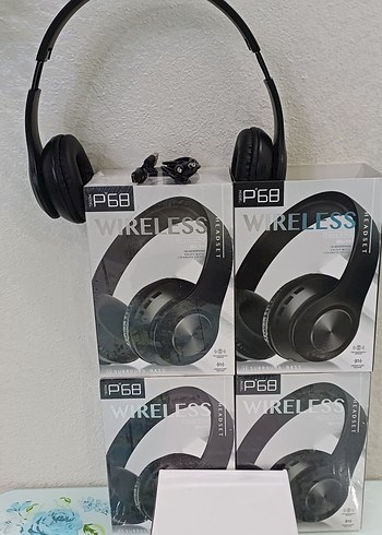 Beyaz Kablosuz P68 Kulaklık  Bluetooth lu - Görsel 5