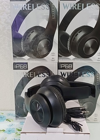 Beyaz Kablosuz P68 Kulaklık  Bluetooth lu - Görsel 6