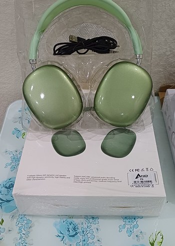 Hafif Haki Renkli Kablosuz Bluetooth lu kulaklık - Görsel 3