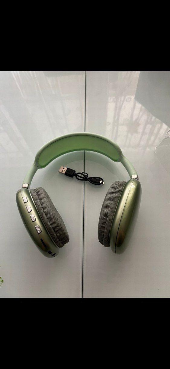 Hafif Haki Renkli Kablosuz Bluetooth lu kulaklık - Görsel 2