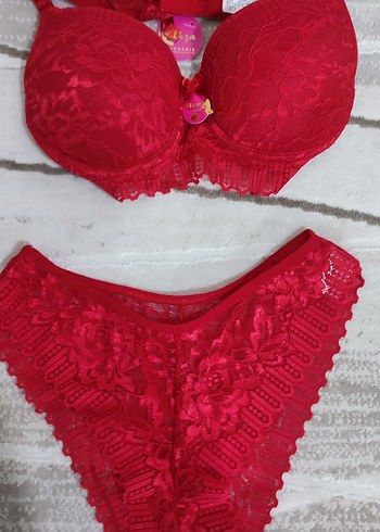 Nakışlı Kırmızı ve Mor Bohem Sütyen takımı - Görsel 6