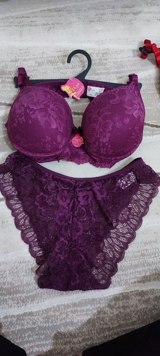 Nakışlı Kırmızı ve Mor Bohem Sütyen takımı - Görsel 2