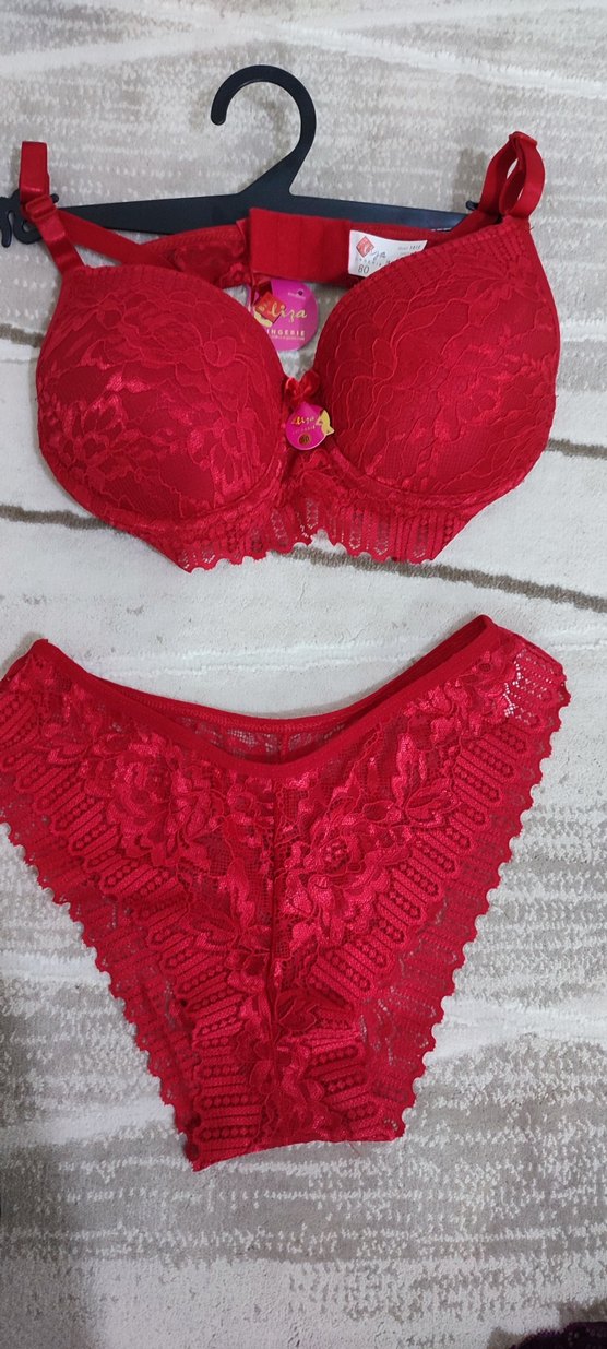 Nakışlı Kırmızı ve Mor Bohem Sütyen takımı - Görsel 3