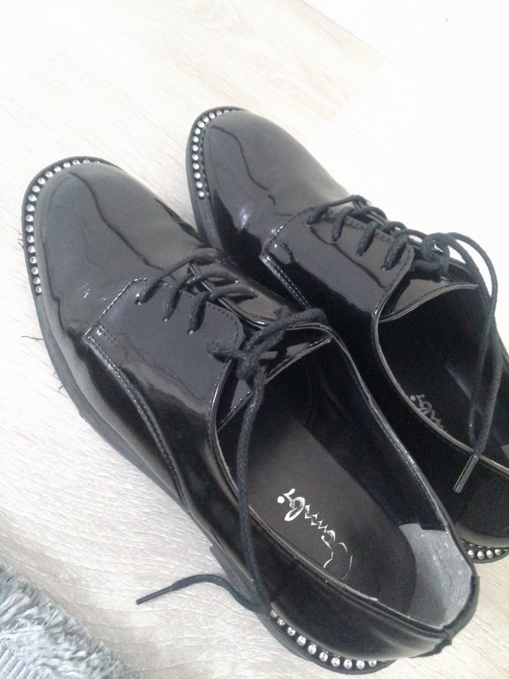 Siyah Rugan Yüksek Topuklu Gotik Kadın Ayakkabı - Görsel 2