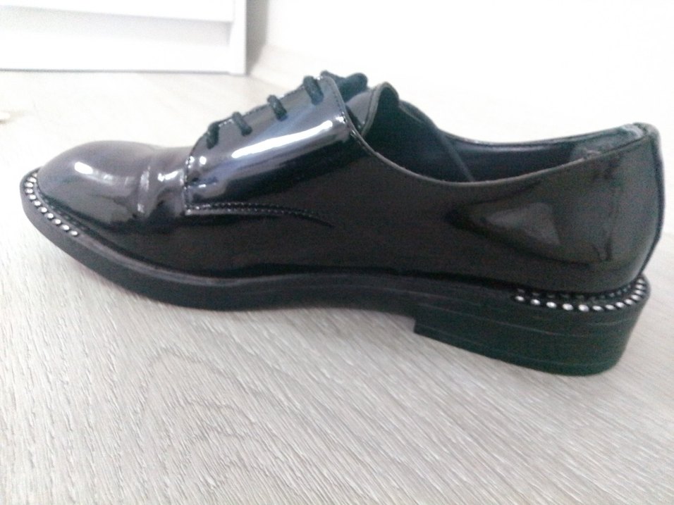 Siyah Rugan Yüksek Topuklu Gotik Kadın Ayakkabı - Görsel 3