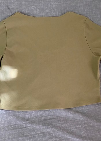 Yeşil Kadın Uzun Kollu Crop Top - Görsel 5