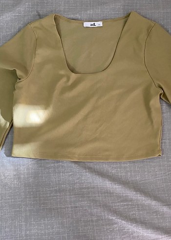 Yeşil Kadın Uzun Kollu Crop Top - Görsel 3