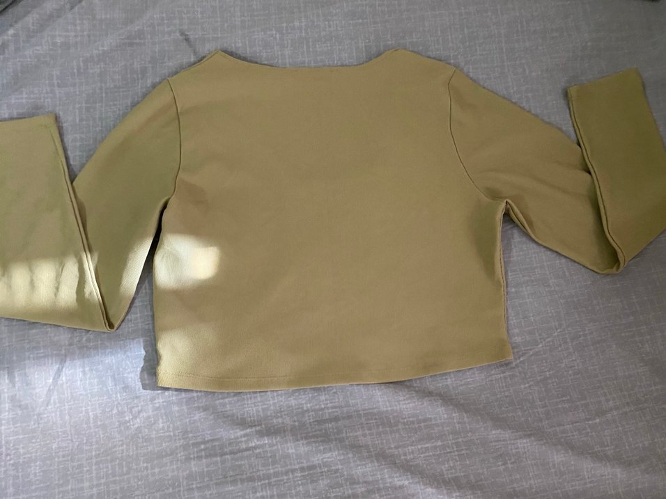 Yeşil Kadın Uzun Kollu Crop Top - Görsel 4