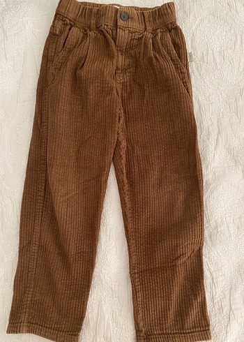 Düğmeli Kahverengi Erkek Çocuk Keten Pantolon - Görsel 4