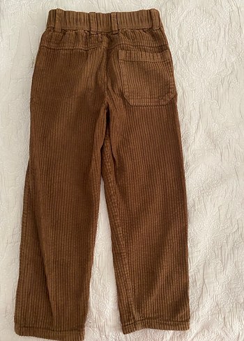 Düğmeli Kahverengi Erkek Çocuk Keten Pantolon - Görsel 3