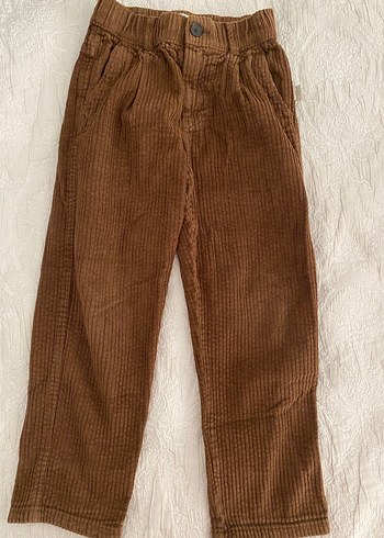 Düğmeli Kahverengi Erkek Çocuk Keten Pantolon - Görsel 5