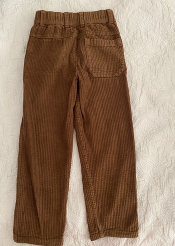 Düğmeli Kahverengi Erkek Çocuk Keten Pantolon - Görsel 2