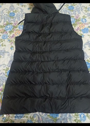 Siyah Kapüşonlu Düğmeli Kadın Mont uzun - Görsel 3