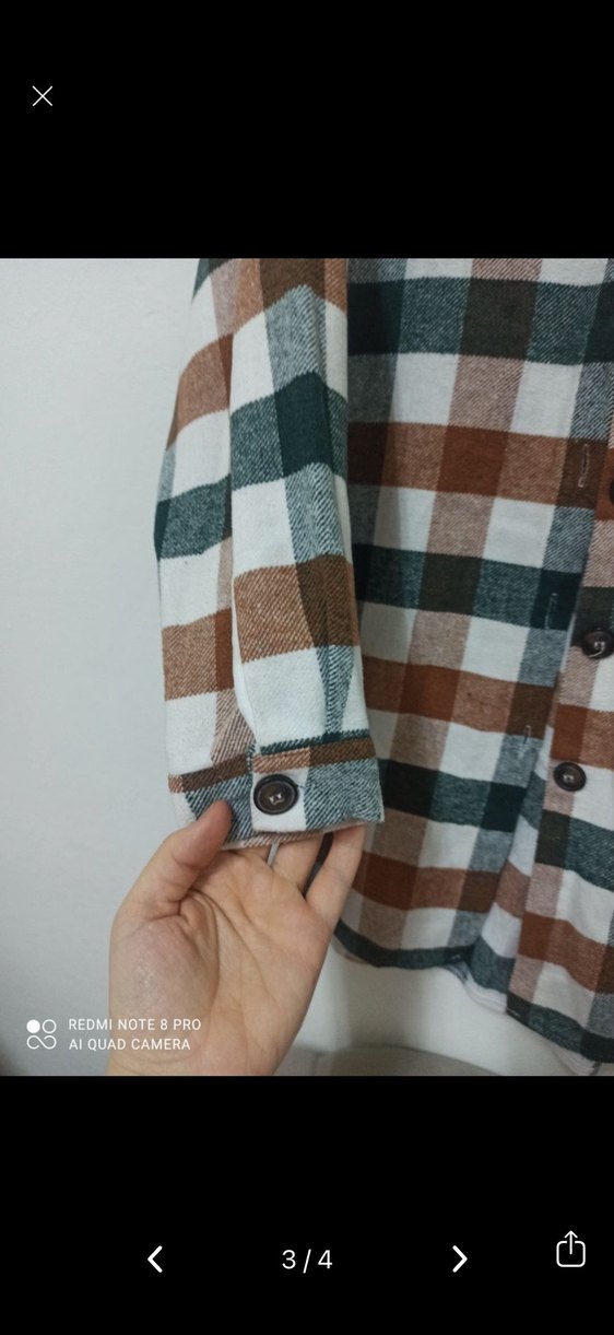 Düğmeli Kadın oduncu Gömlek - Görsel 3