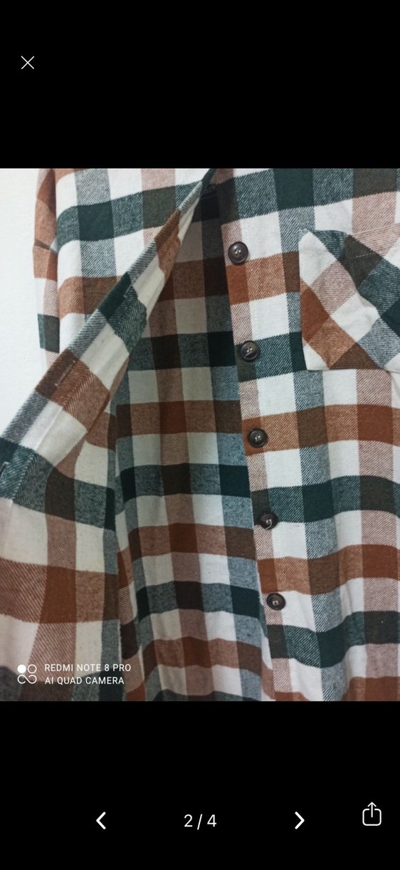 Düğmeli Kadın oduncu Gömlek - Görsel 2