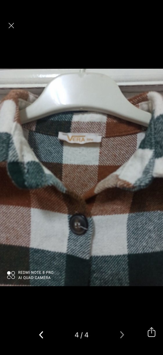 Düğmeli Kadın oduncu Gömlek - Görsel 4