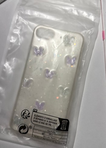 Mor Parlak Kelebek Desenli iphone 8 kılıf - Görsel 3