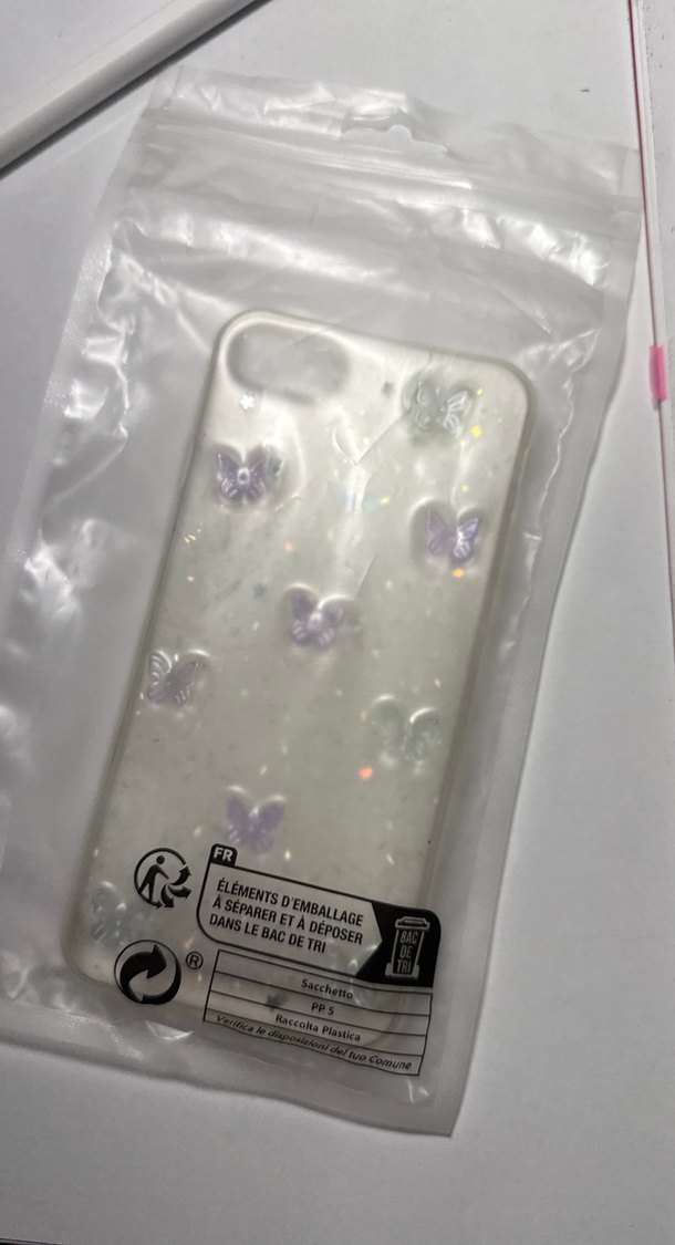 Mor Parlak Kelebek Desenli iphone 8 kılıf - Görsel 3